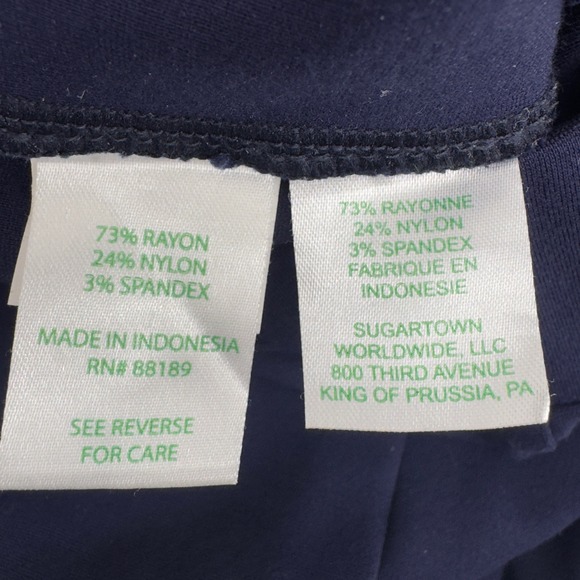 Women's Lilly Pulitzer Navy Blue Stretch Pants/Slacks. Size MED - Picture 7 of 12